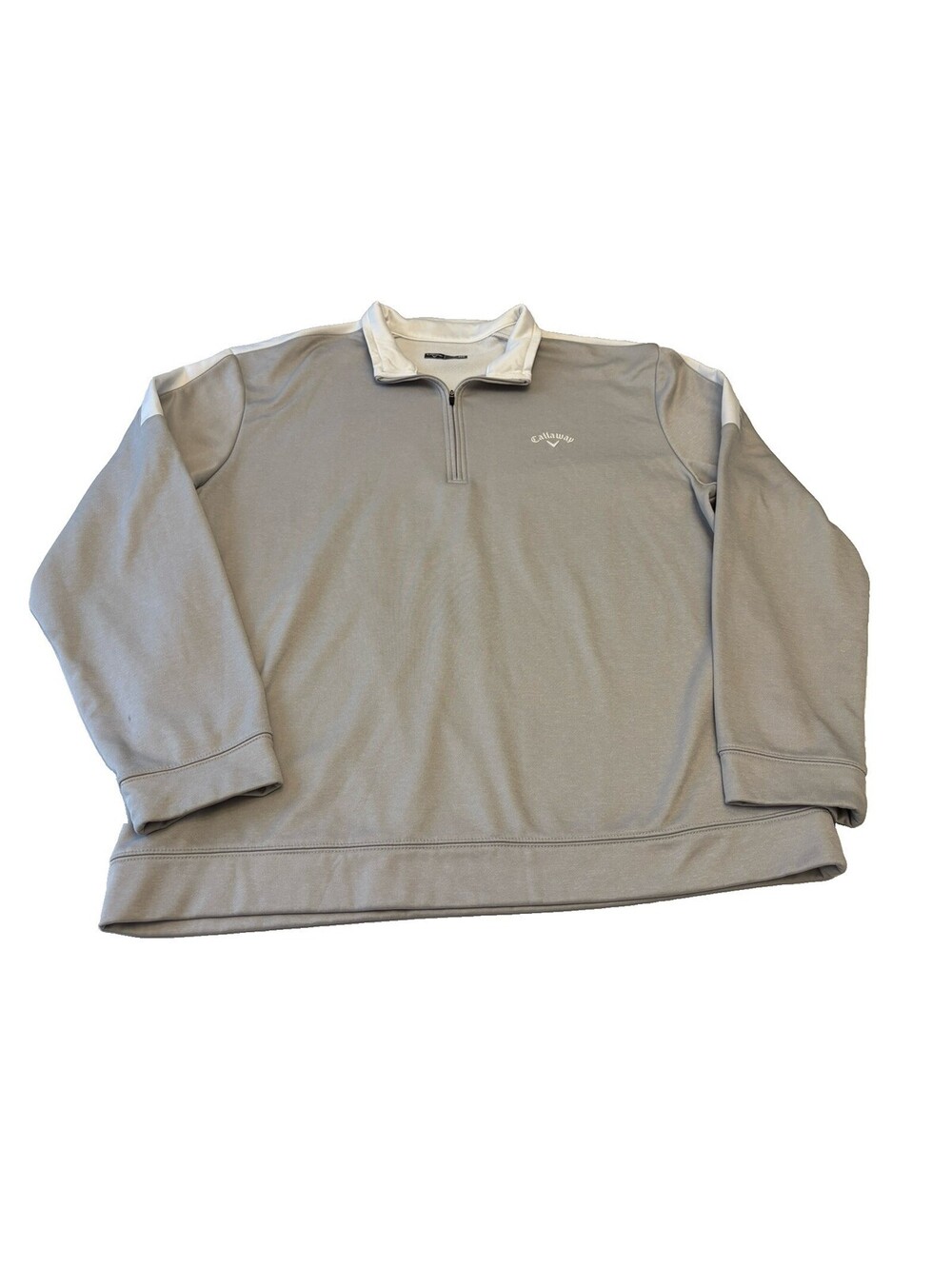 Men’s Callaway Golf Quarter Zip Pullover Light Grey White Contrast Panels XXL
